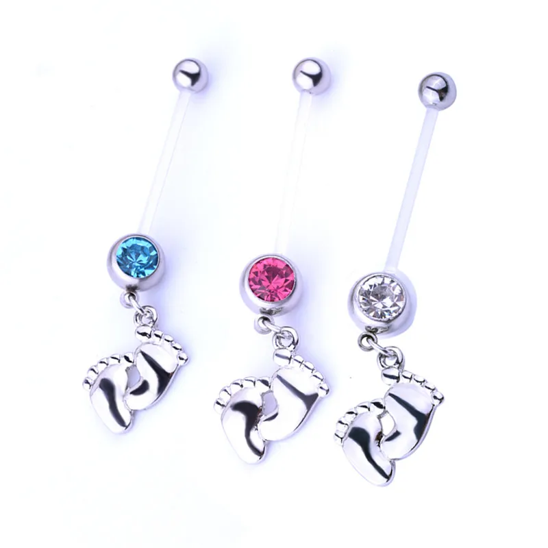 Anneau de nombril,pinkPiercing de nombril en acier chirurgical pour femme enceinte, bijoux de