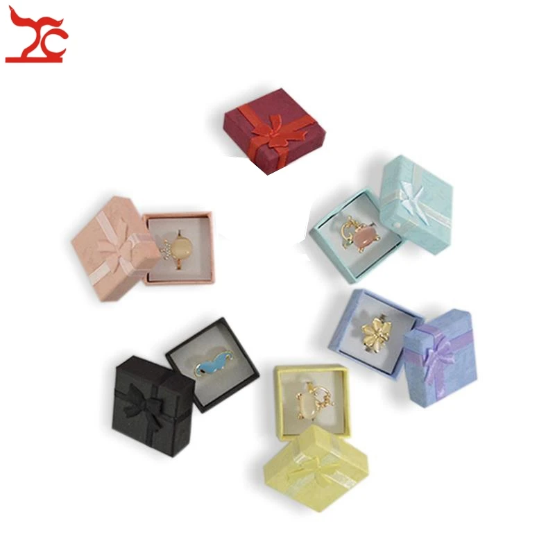 

Free Shipping 48pcs/lot Jewelry Storage Paper Box Multi colors Ring Stud Earring Packaging Gift Box Ring Storage Box 4*4*3 cm