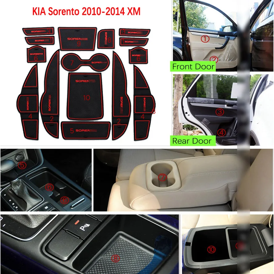 Противогрязный коврик для KIA Sorento XM 2010 2011 2012 2013 Kia Sorento R дверной паз ворота слот подставка Противоскользящий коврик