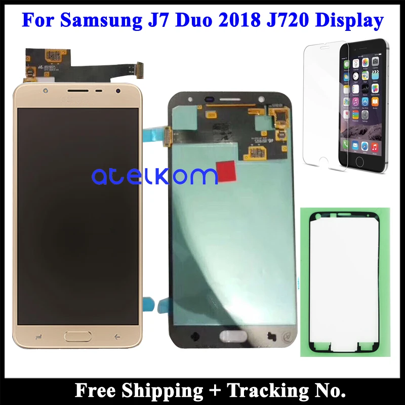 ЖК дисплей AAA для SAMSUNG J7 Duo 100% 2018 тестирование Samsung J720 сенсорный дигитайзер в
