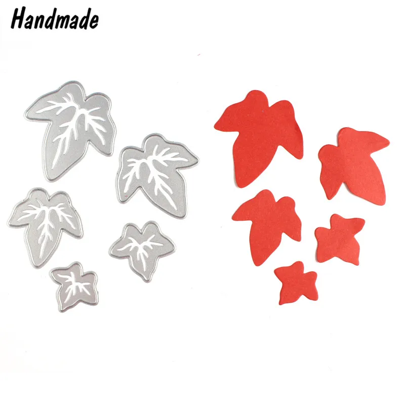 5PCS Metal Leaves Steel Cutting Dies Stencils Template DIY Scrapbooking Card Photo Album ...