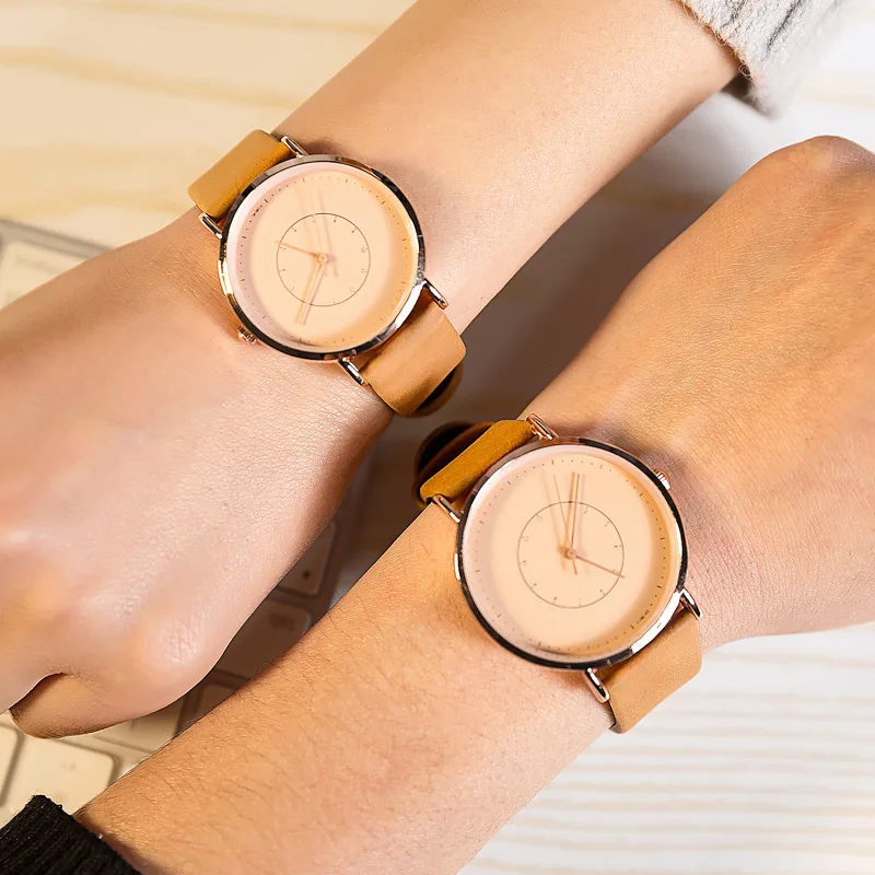 Prix pour Mince Simple Montres pour Hommes et Femmes Nouveau Mode FEIFAN Double Échelle Face amoureux montre couple Quartz Horloge avec En Cuir bande Prix pour Mince Simple Montres pour Hommes et Femmes Nouveau Mode FEIFAN Double Échelle Face amoureux montre couple Quartz Horloge avec En Cuir bande