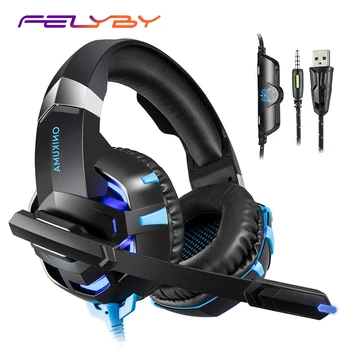 

FELYBY K2 Gaming Headset Headphones for PS4 Xbox One Laptop with Noise Cancelling Micphone & LED Light