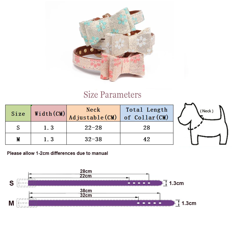 Cute Printing Floral Pets Dog/Cats Collar Soft PU Leather Adjustable Small/Medium Dogs Bow Tie Necklace Puppy Cats Bowknot Colla Cute Printing Floral Pets Dog/Cats Collar Soft PU Leather Adjustable Small/Medium Dogs Bow Tie Necklace Puppy Cats Bowknot Colla
