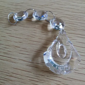 

20 Sets Clear 50mm Scallops Shape Crystal Hanging Drop+3 Octagon Beads For Home Decoration