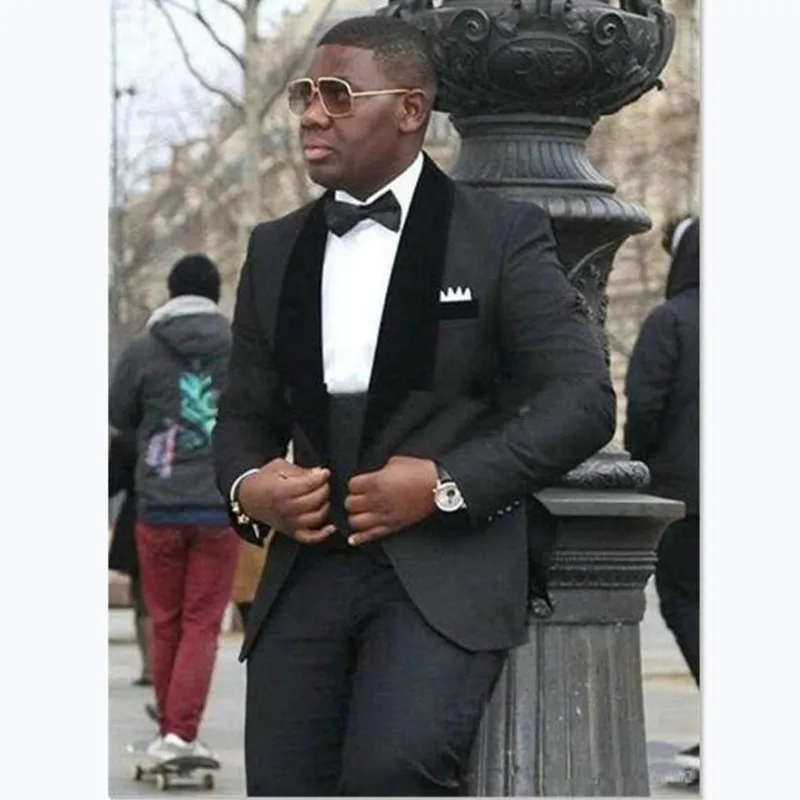 

Custom Men's Suit Hight Quality Men Suit 3 Piece Slim Fit Tuxedos One Button Blazer Groomsmen Best Man Wedding Suits