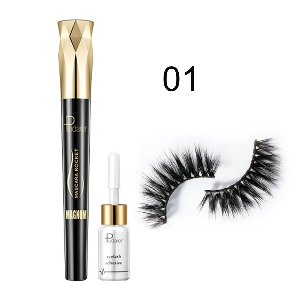 Women Make Up Tool thick mascara + False Eyelashes + Eye Lash Glue eye makeup set