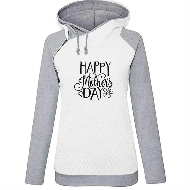 Hoodies For Women  Letters Print Zipper Decoration Sweatshirts Hoodies Women Femmes Girls Loose Youth Pockets Buckle And For