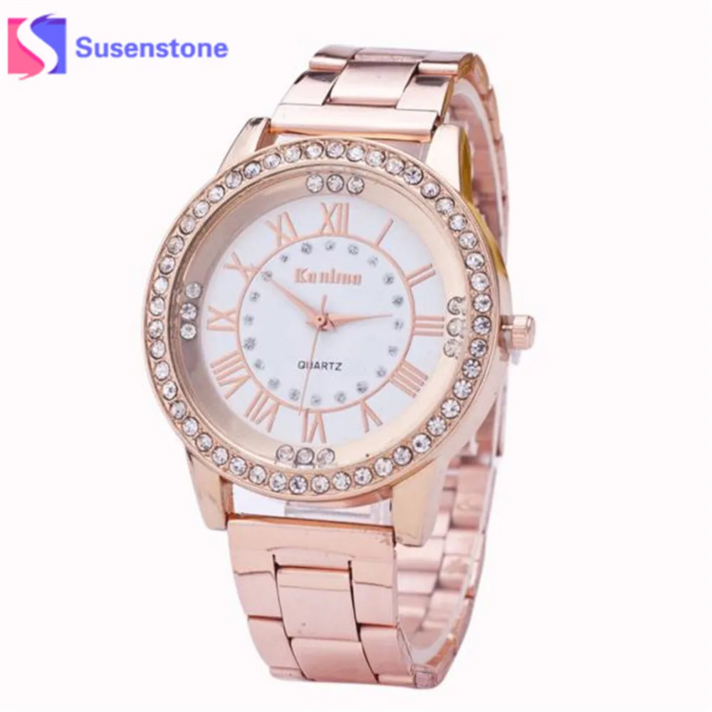 

Women Luxury Elegant Watch Ladies Crystal Rhinestone Stainless Steel Golden Silver Analog Quartz Wrist Watch Relogio Feminino