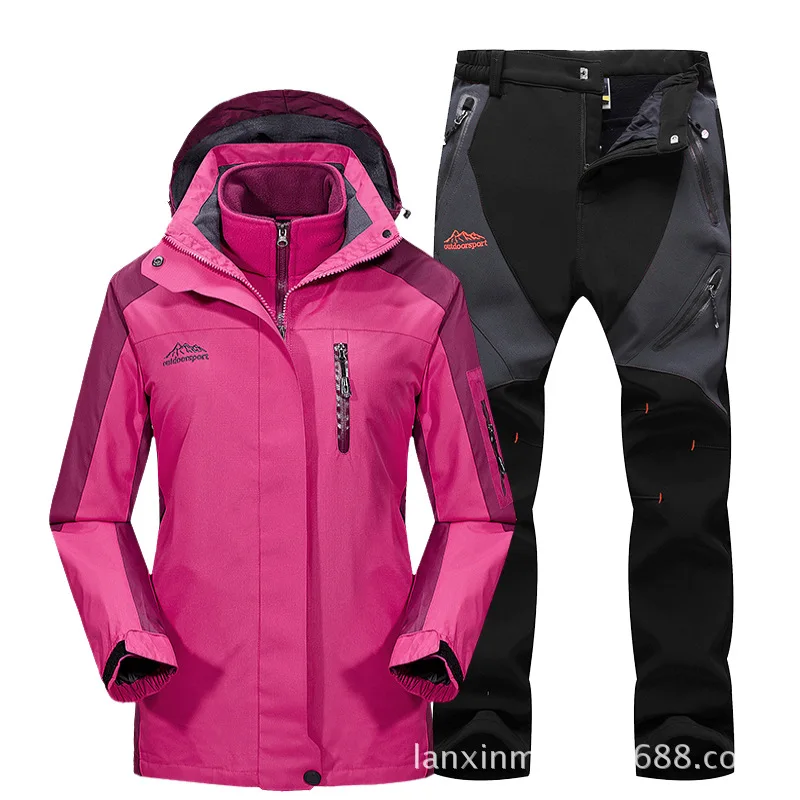

Ski Suit for men 2018 Winter New Breathable Waterproof windproof Thicken Snowboard set Snow Jacket and pants Boys