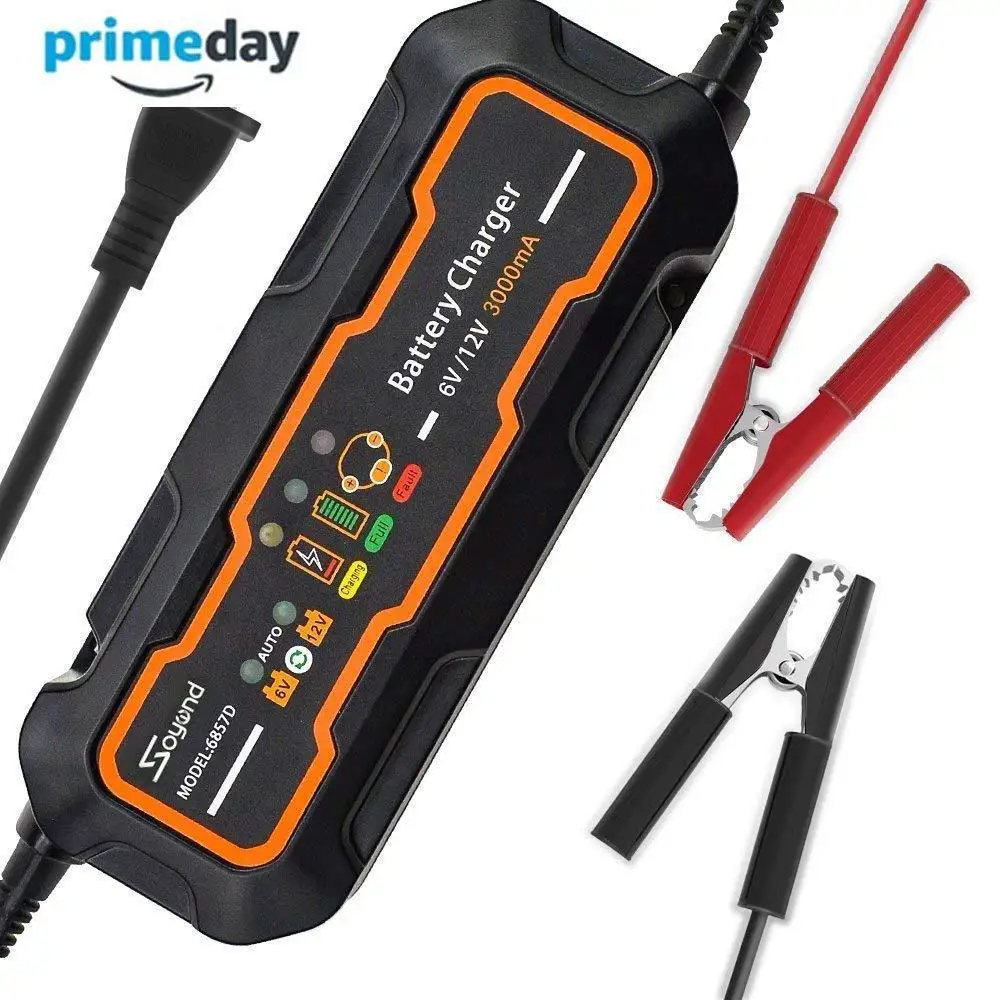 

6V/12V 3A Smart Car Battery Charger and maintainer&Desulfator Waterproof 3000mA