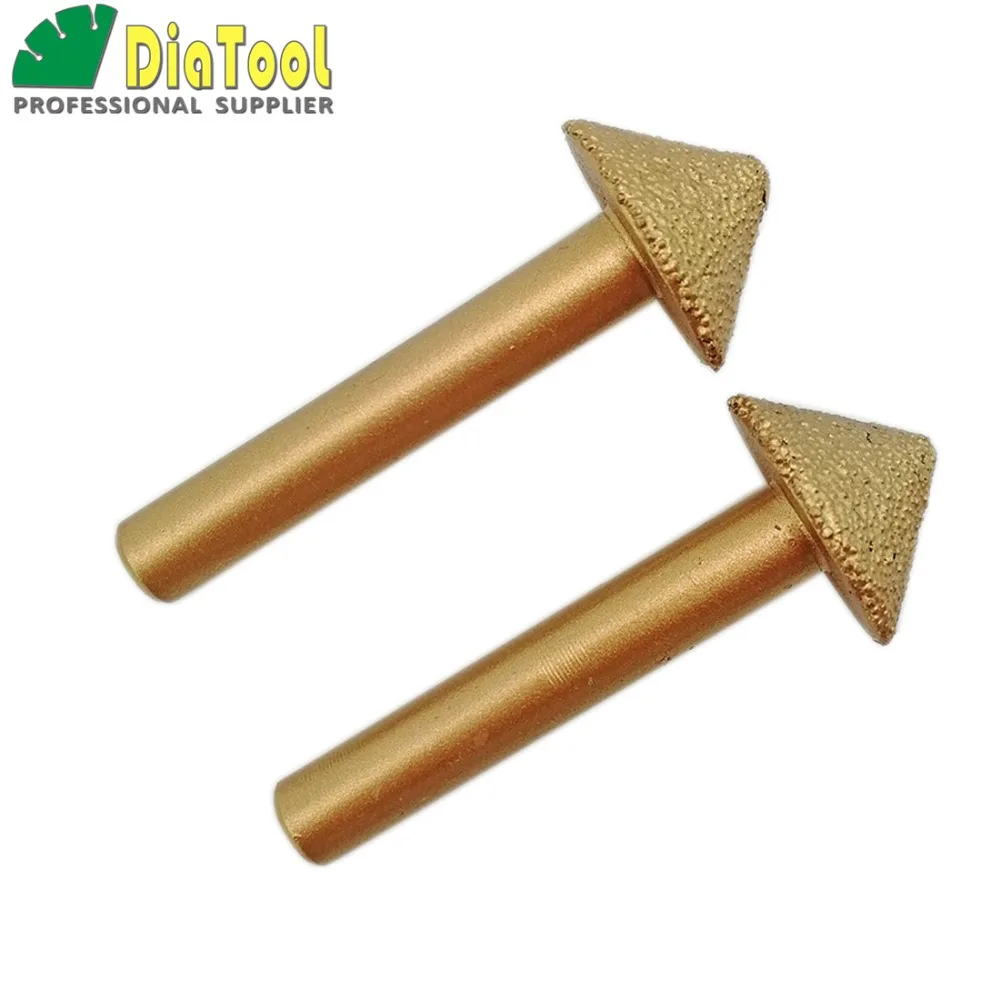 DIATOOL 2PCS 6//20mm CNC Diamond Flat-end meulage bavures Diamond Carving Bits