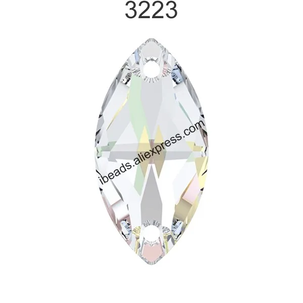 Оригинальные кристаллы Swarovski 3223 Navette Sew-on Crystal Stone Marquise Стразы Loose Бисер для одежды