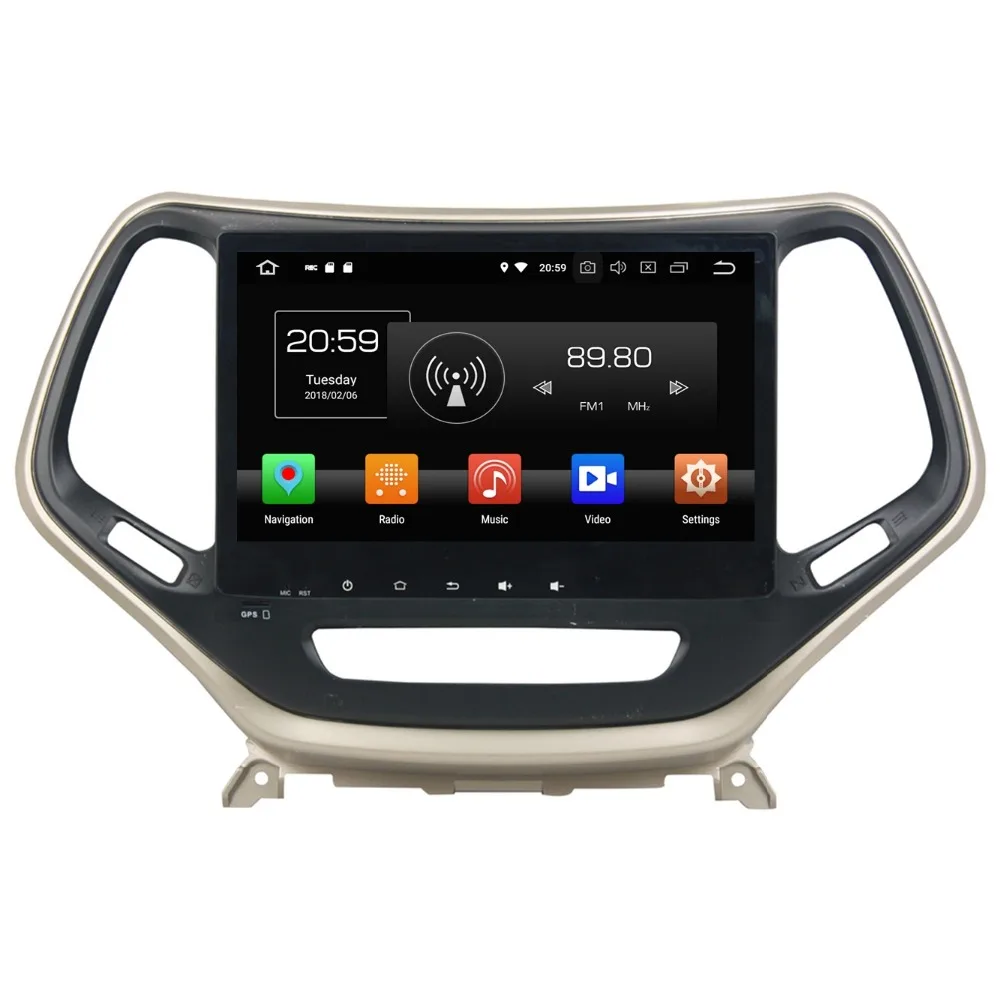 Cheap 10.1" Android 8.0 Car DVD Radio GPS Navigation for Jeep Cherokee 2016 2017 4GB RAM Car Audio Bluetooth WIFI USB DVR 32GB ROM 1