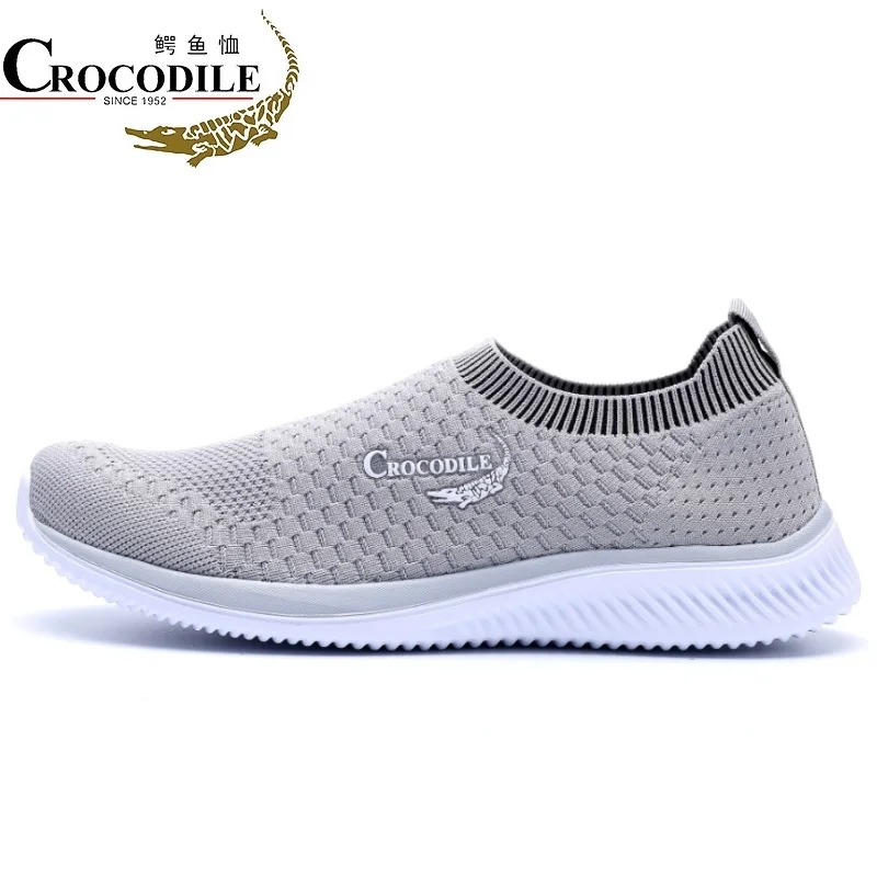 

Crocodile Men Air Mesh Running Sneaker Summer Loafers Athletic Sport Shoes for Men Light Fabric Flat Jogging Shoes Footwear