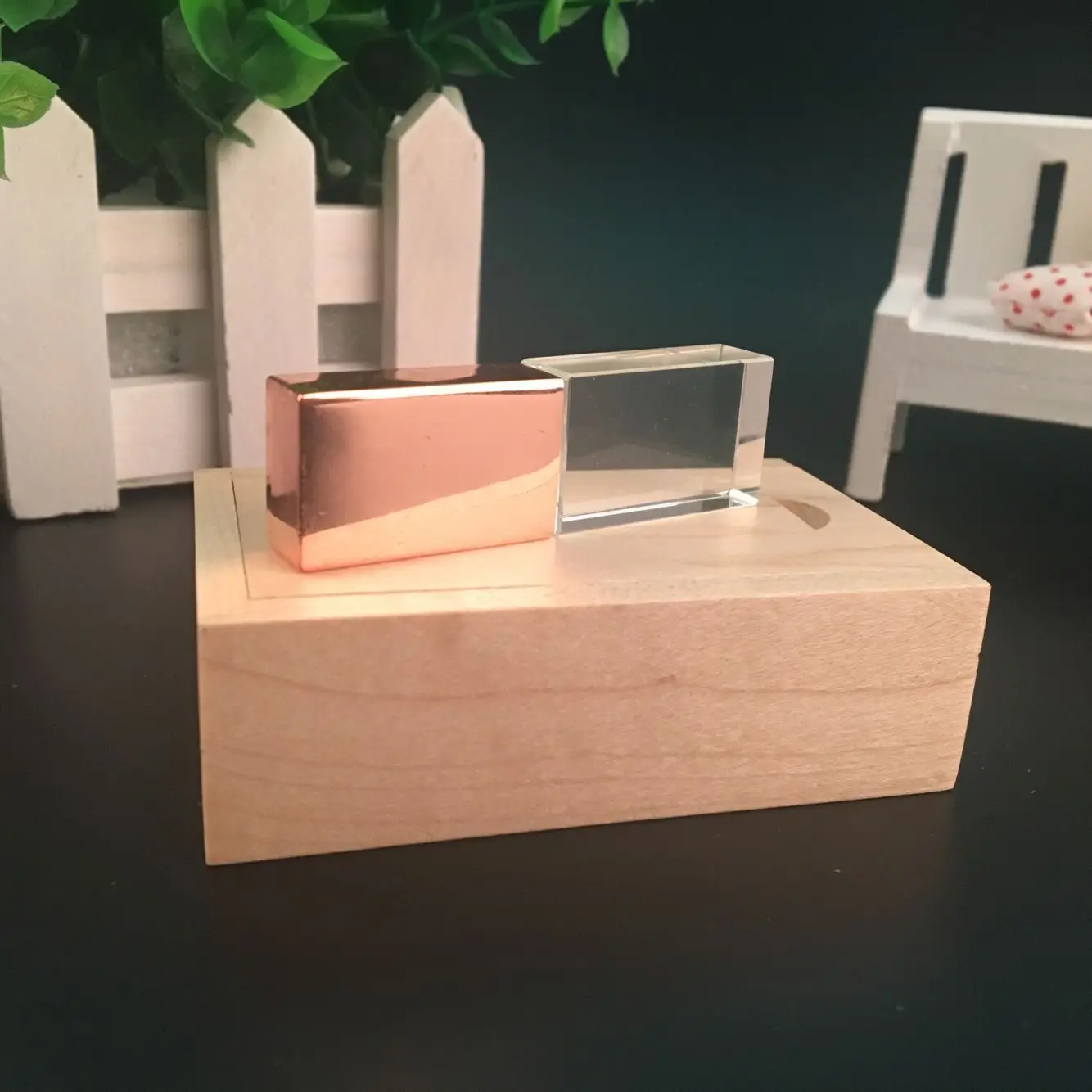 USB 2,0 заказной хрустальный флеш-накопитель+ деревянная коробка usb флэш-накопитель