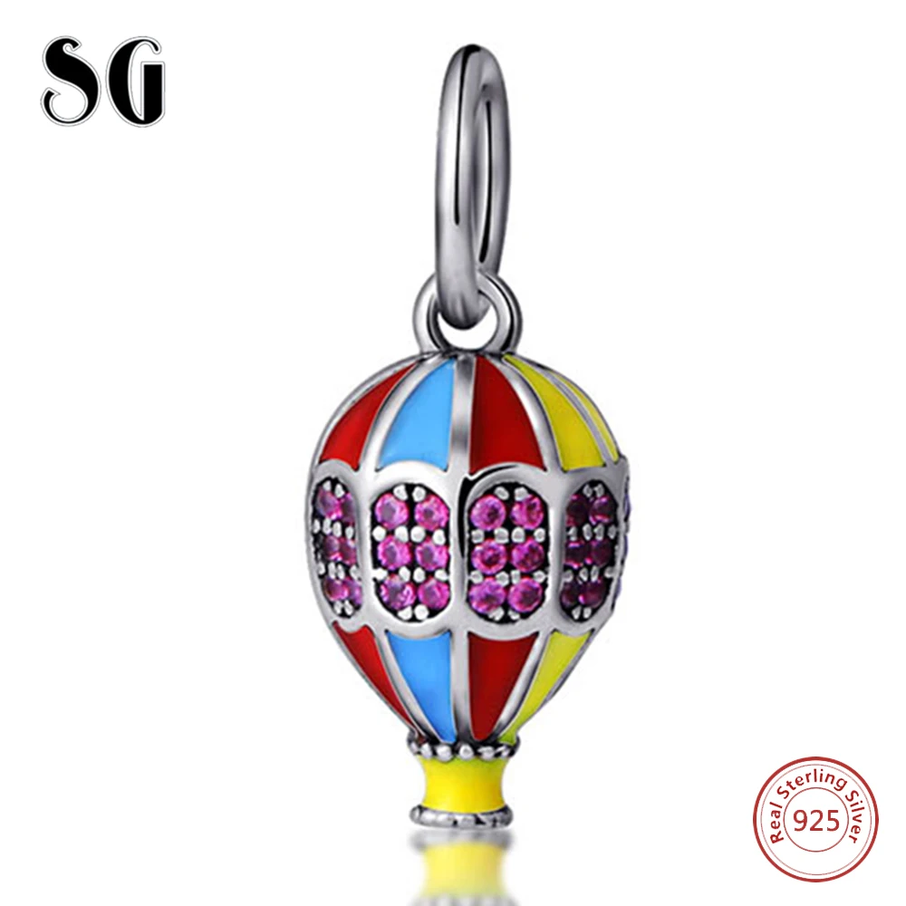 

Fit Authentic European Charms Bracelet Silver 925 Original Hot Air Balloon Zircon Pendants Beads For Women Jewelry Berloque Gift