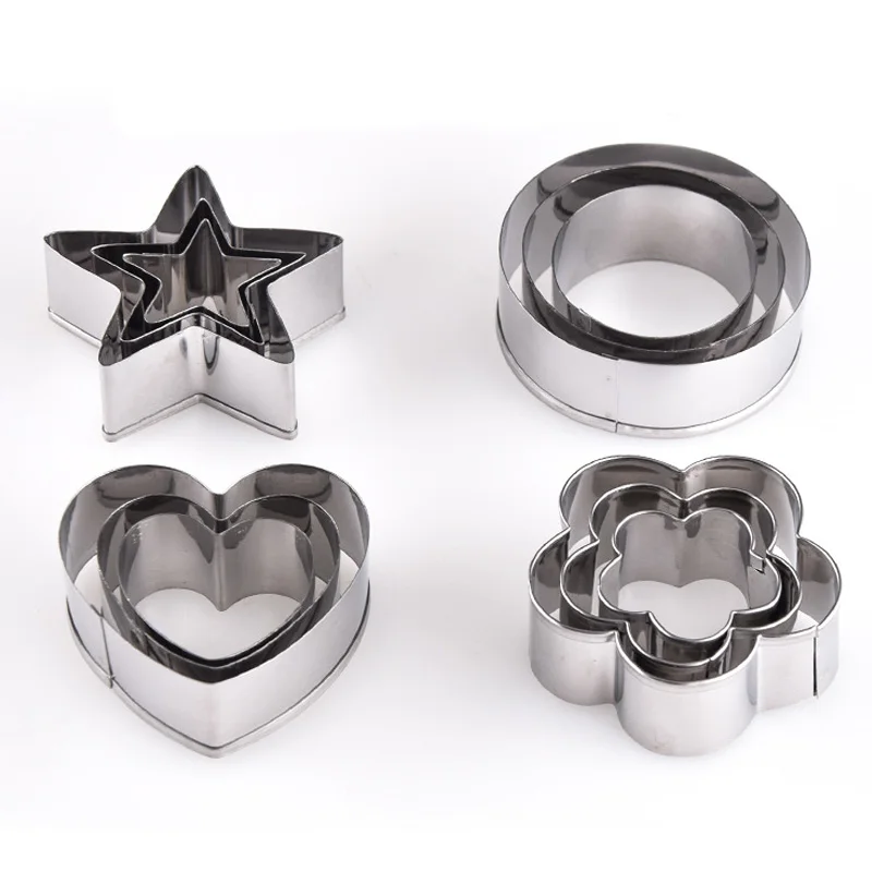 

Kitchen Gadgets Cake Decoration Tools&Stainless Stee Round/Heart/Star/Flower Shaped Fondant Cake Mould l Cookie Cutter 3Pcs/Set