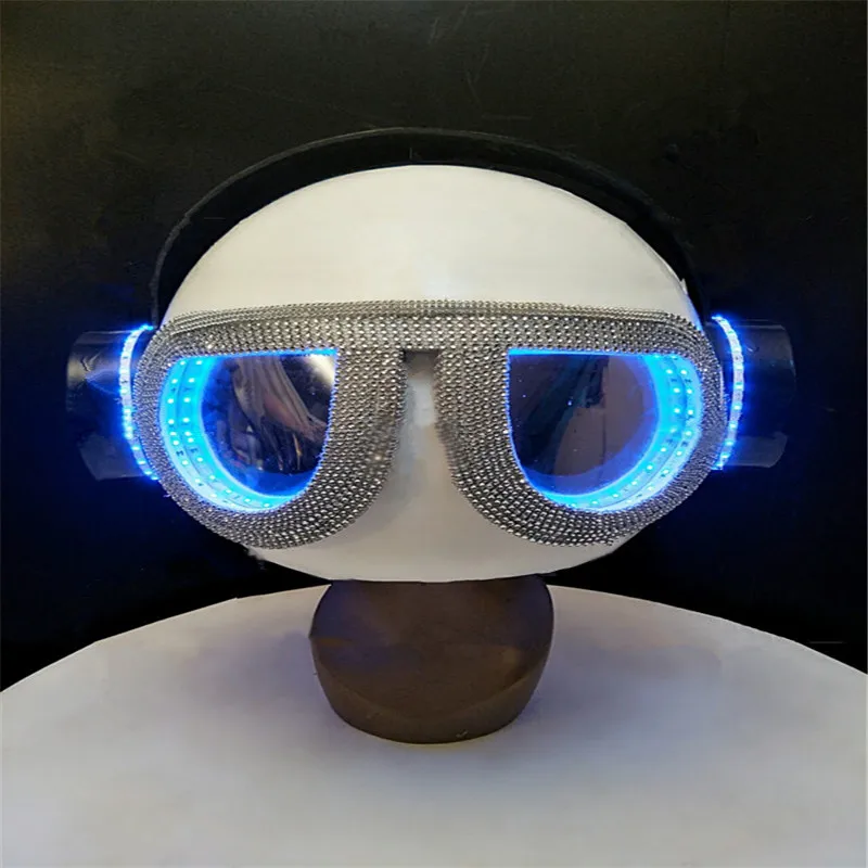 

EC53 Ballroom dance costumes dj led light helmet stage show headwears catwalk performance club dress clothes disco music hats ds