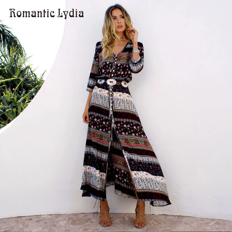 font b Women b font Long font b Floral b font Wrap font b Dress