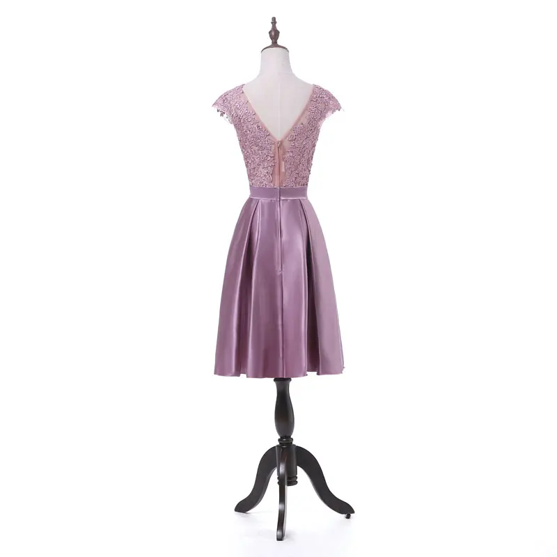 elegant party appliques dress cocktail dresses Vestido de Festa satin A-line simple short style dresses