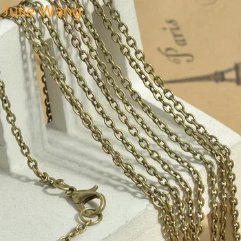 

Julie Wang 1pcs 2mm 45cm/60cm/80cm Iron Necklace Pendant Beads Chain For Women Men DIY Jewelry Making Handmade Crafts Finding