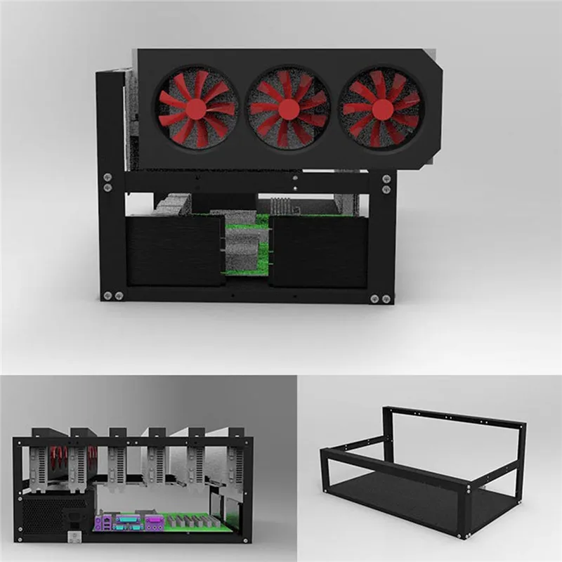 Open Air Steel Coin 6 GPU Mining Frame Rig Case Graphic Card Open Air ETH BTC Ethereum Miner Mining Computer Case Towers Open Air Steel Coin 6 GPU Mining Frame Rig Case Graphic Card Open Air ETH BTC Ethereum Miner Mining Computer Case Towers