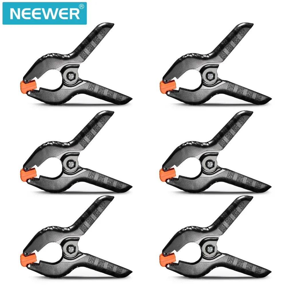 

Neewer 4.5"/11.4cm 6Pcs Heavy Duty Muslin Spring Clamps Clips Photo Studio Backdrops Backgrounds Woodworking A Style Clamps Kit