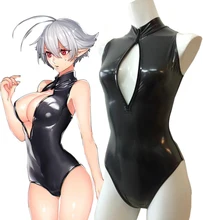 Chicas Sexy de Anime Moe Lindo ZIP-UP Pecho Abierto Traje de Baño Trajes de Cosplay
