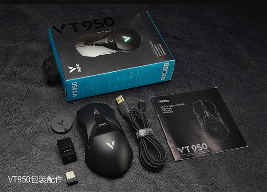 Rapoo vt950 gaming mouse 2.4g sem fio