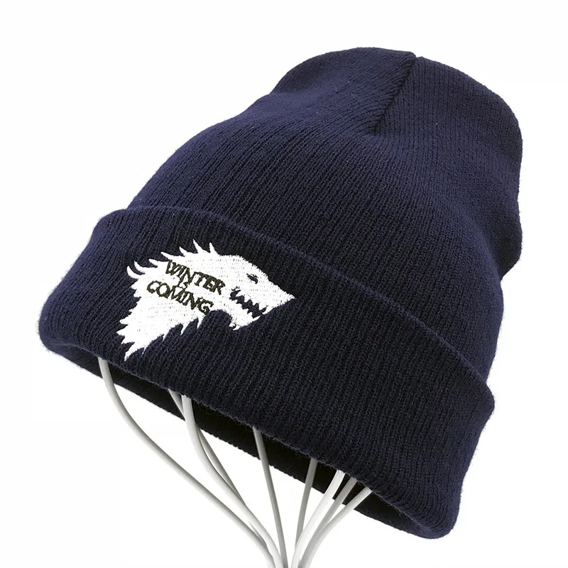 

Game Of Thrones Warm Knitted Beanie Skullies House Of Stark Winter is Coming Dire Wolf Hat For Adult Men Women Teenager