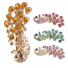 Модные женские заколки для волос, полностью хрустальные стразы для девушек, заколка-Павлин, заколка для волос, инструменты для укладки волос, аксессуары