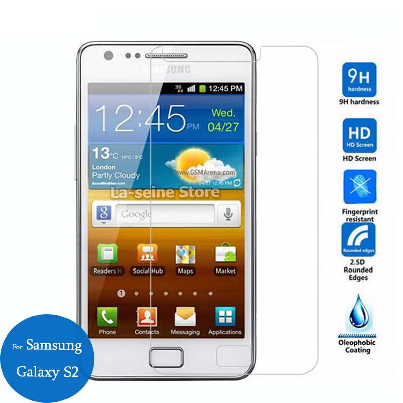 Для samsung Galaxy S2 закаленное стекло Экран протектор 2 5 с уровнем твердости 9 h