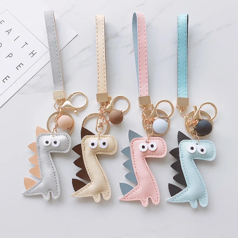 

Hot Sale Cute Cartoon Keychain Little Dinosaur Keychain Animal Keychains Women Bag Charm Key Ring Pendant Gifts High Quality