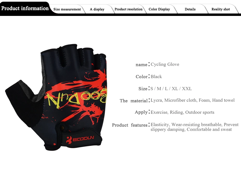 Boodun Guantes Ciclismo для мужчин и женщин перчатки для велоспорта SBR пальмовые полупальцевые противоударные дышащие уличные велосипедные перчатки для шоссейного велосипеда