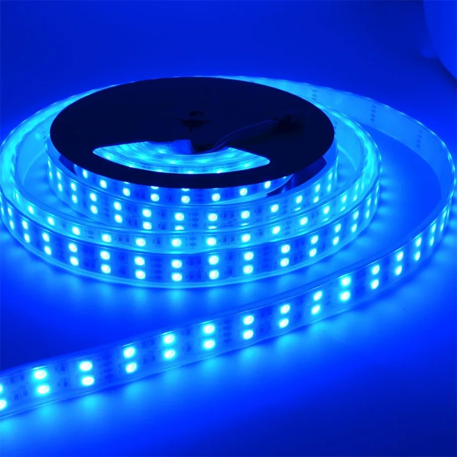 DC12v 120 светодиодов/м RGB Светодиодная лента 5050 SMD светодиодный гибкий светильник s 5 м/катушка двухрядный теплый белый/RGB светодиодный ленточный светильник