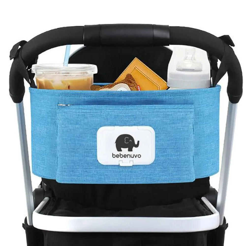 Portable Baby Stroller Bag Nappy Diaper Pouch Carriage Pram Buggy Cart Bottle Bag Hanging Basket