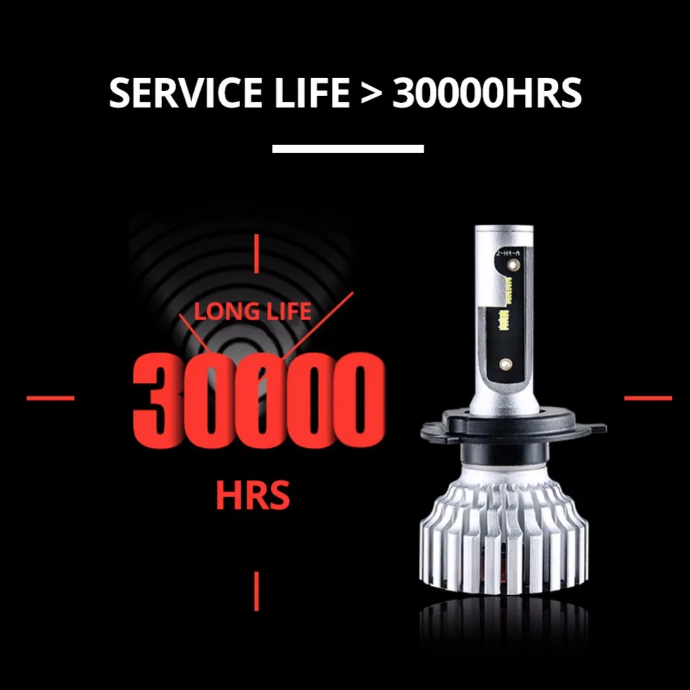 ATcomm H7 светодиодный автомобильный мини-лампа для фары 12 V 6500 K белый 8000lm ZES 24 V автомодели H4 фаре ампулы светодиодный Voiture для машине мото