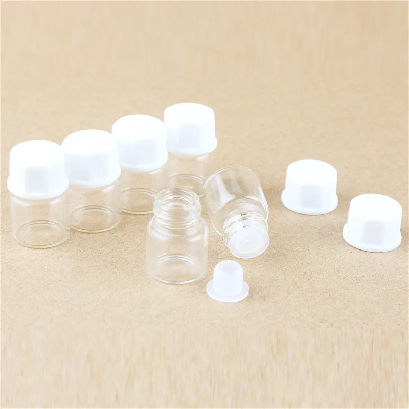 Hot 1ml small glass jar amber deceleration with hole and cap1 4 delam vial essence