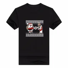 Christmas tshirtmens fashion t shirt solid color Team Santa and Jesus Ugly Christmas font b Sweater