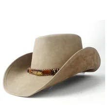 Кожаная мужская западная ковбойская шляпа для джентльмена, папы, пастушки, Sombrero Hombre шапки