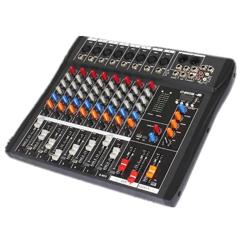 

LEORY bluetooth Mixing Amplifier Channels Professional Audio Mixer 6 Music Modes USB For Live Studio KTV Party Recording DJ