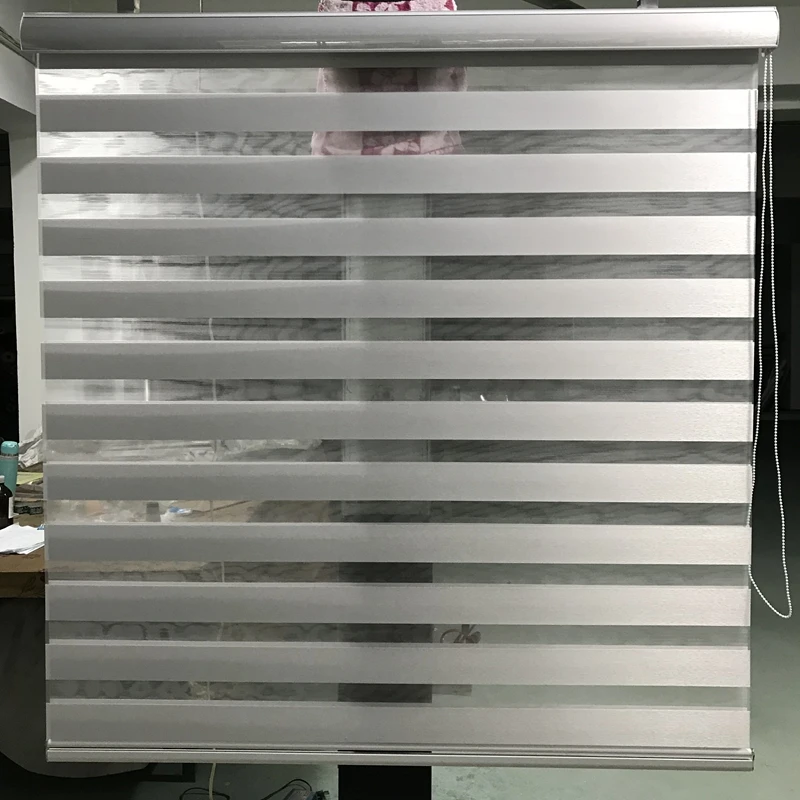 Zebra Blinds Custom Size Shade Translucent Double Layer Roller Blinds in Light Grey Window Curtains for Living Room Zebra Blinds Custom Size Shade Translucent Double Layer Roller Blinds in Light Grey Window Curtains for Living Room