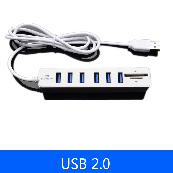 Мульти USB 3,0 2,0 концентратор USB разветвитель Высокоскоростной 5 8 портов Hab TF SD кард-ридер все в одном для ПК Компьютерные аксессуары - Цвет: 8 ports USB 2.0