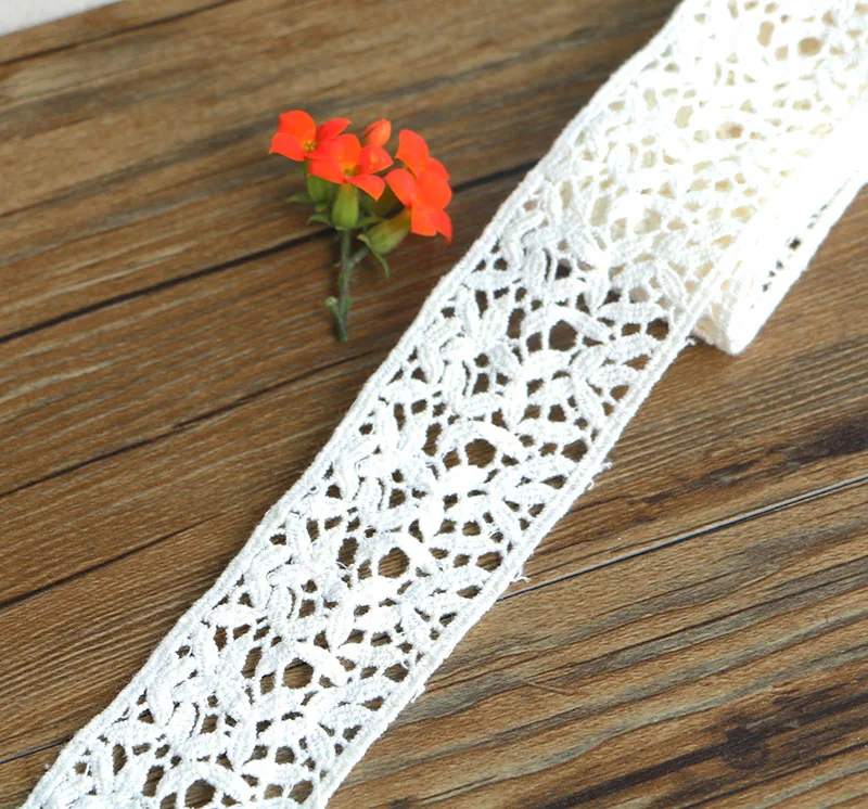 

3 yards 4cm cotton lace lace fabric DIY cotton crochet lace belt weaving decorative fabric Material: Cotton