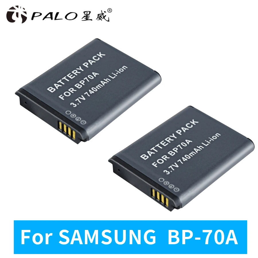 

2pcs BP-70A EA-BP70A BP70A IABP70A Battery for SAMSUNG AQ100, DV150F, ES65, ES67, ES70, ES71, ES73,ES74,ES75,ES80,MV800 ES90