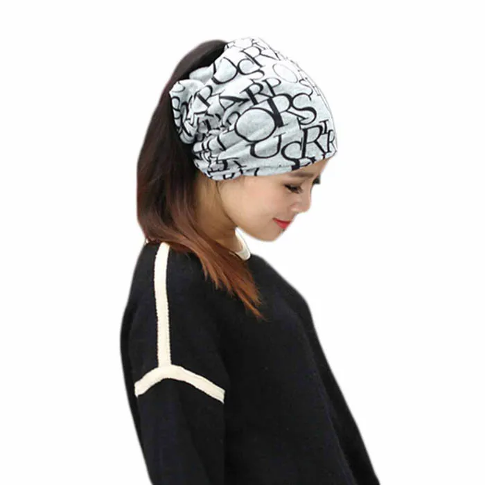 Новейшая мода Корейская Женская Классическая хип-хоп английская многоцелевая мешковатая шапка унисекс шарф бини весенняя шапка#38