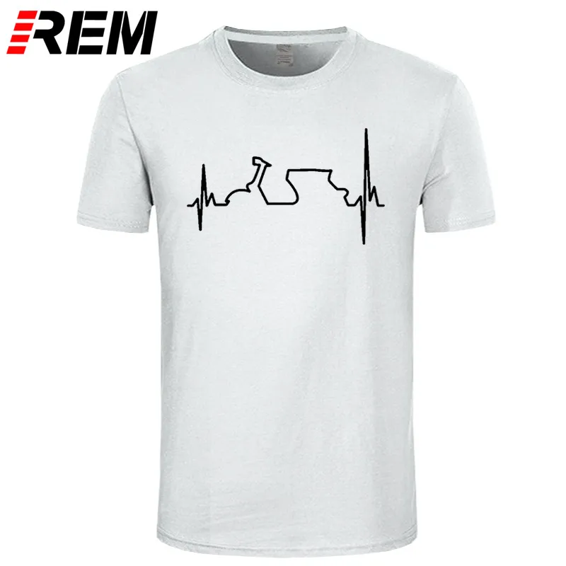 REM хлопковая Футболка забавные Vespa футболки с изображением сердечного ритма для мужчин Harajuku футболка хип хоп футболки Топы Harajuku уличная фитнес