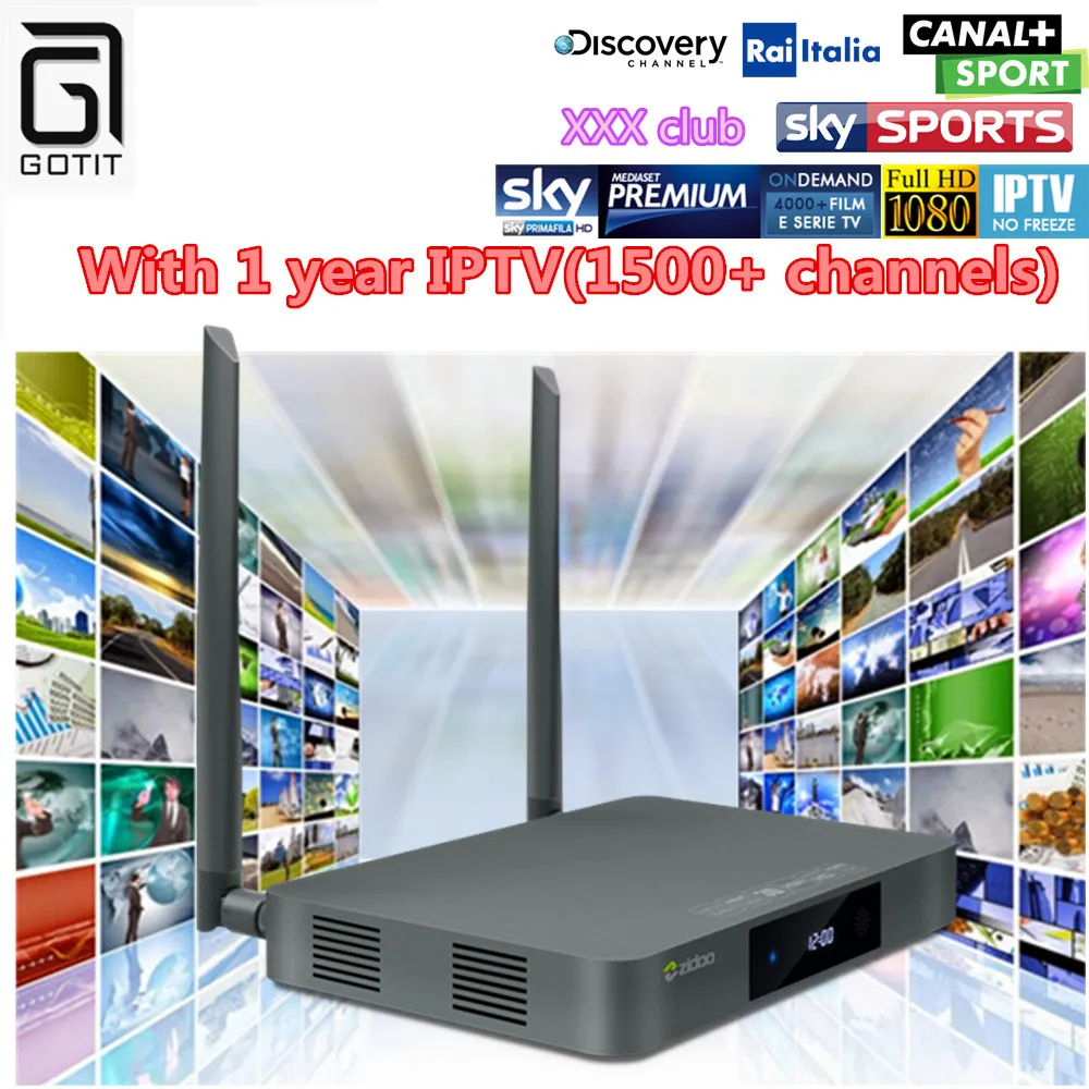 French Italy Turkey IPTV bOX ZIDOO X9S TV BOX Android 6.0 OpenWRT(NAS) Realtek RTD1295 2G/16G+1 Year 1300+live channels and vod