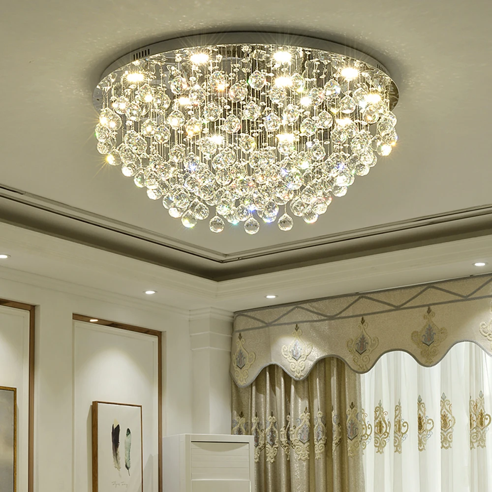 Круглый дизайн, современная люстра, хрустальная лампа, AC110V 220V cristal lustre светильники для гостиной, спальни